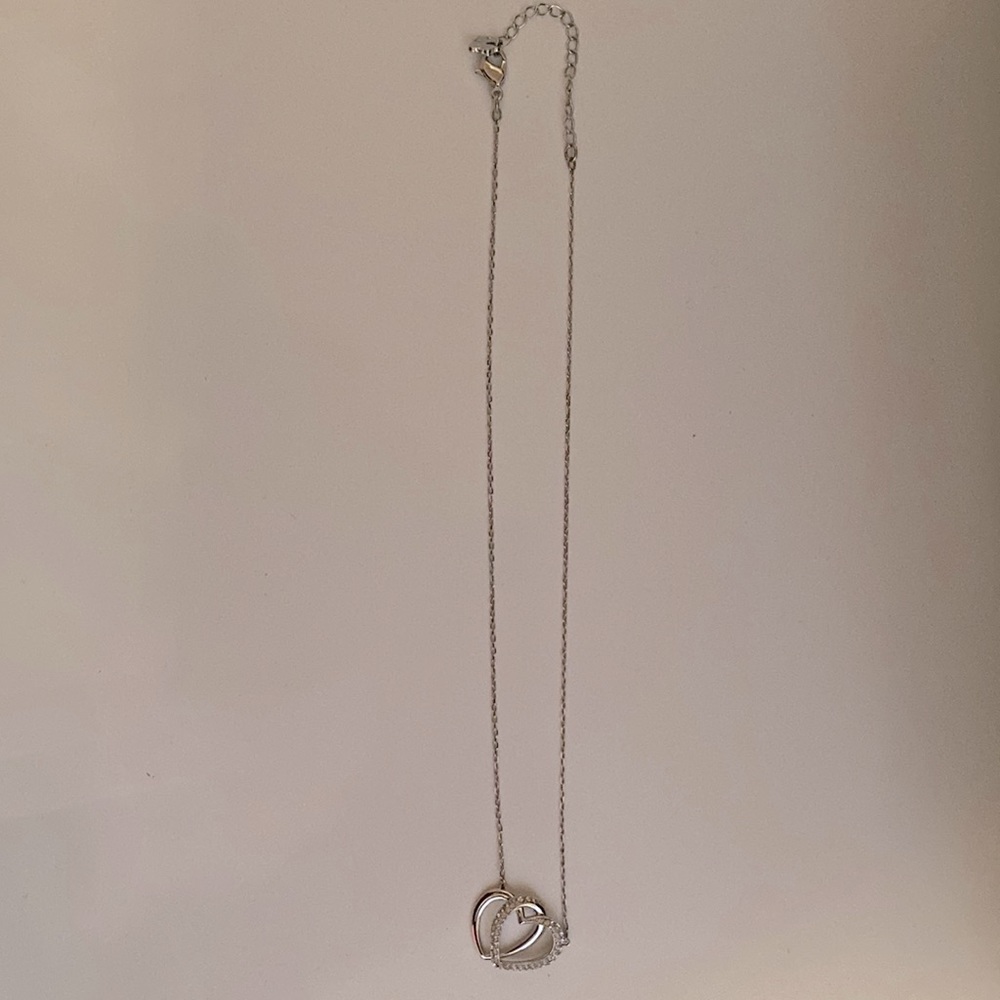 Swarovski double heart necklace